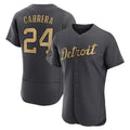 Elroe D.Tigers #24 Miguel Cabrera Player Charcoal All-Star Limited Elite Home Stitched Jerseys