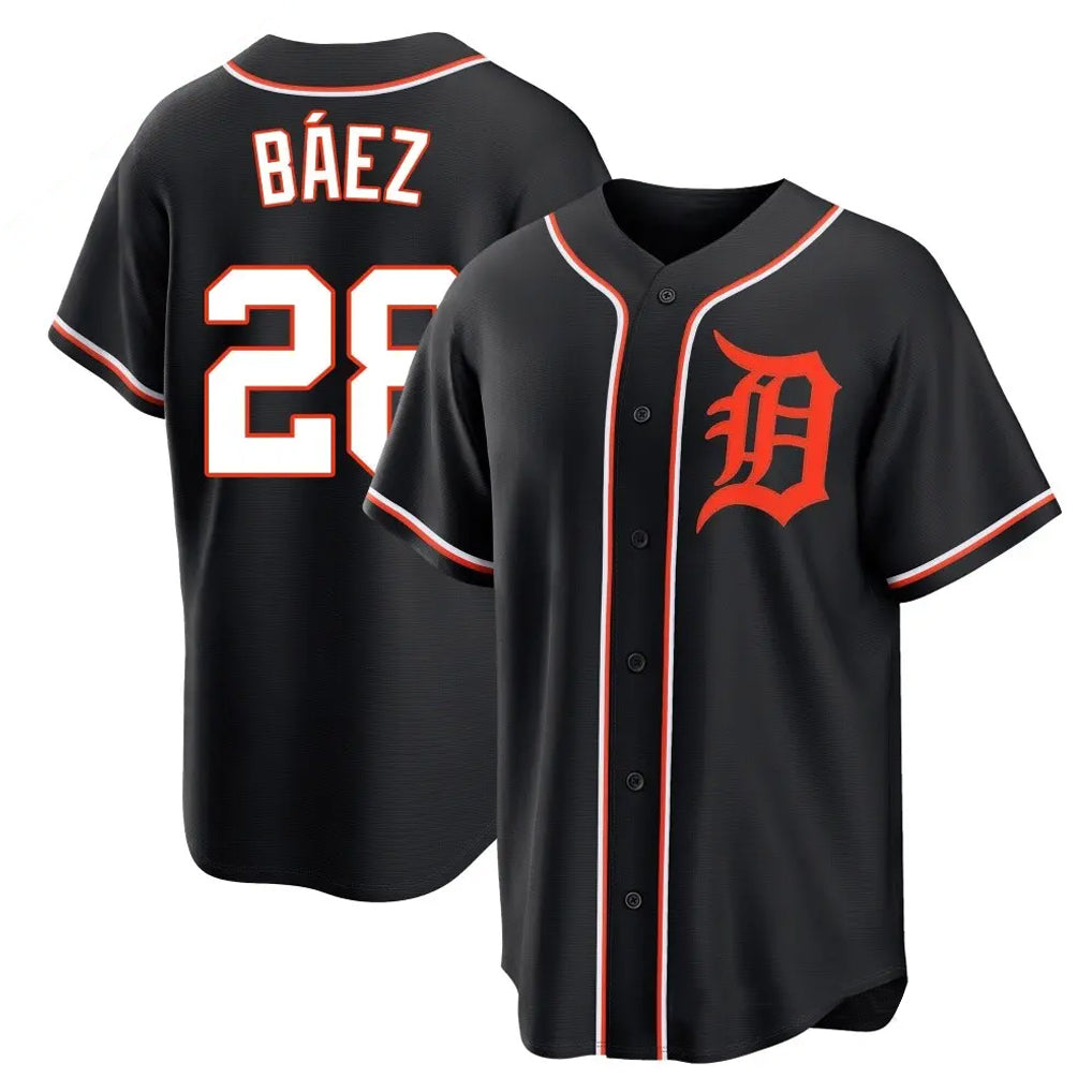 Elroe D.Tigers #28 Javier B¡§¡éez Player Black Fashion Out Home Game Stitched Jerseys