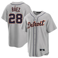 Elroe D.Tigers #28 Javier B¡§¡éez Player Gray Home Game Stitched Jerseys