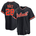 Elroe D.Tigers #28 Javier B¡§¡éez Player Navy Home Game Stitched Jerseys