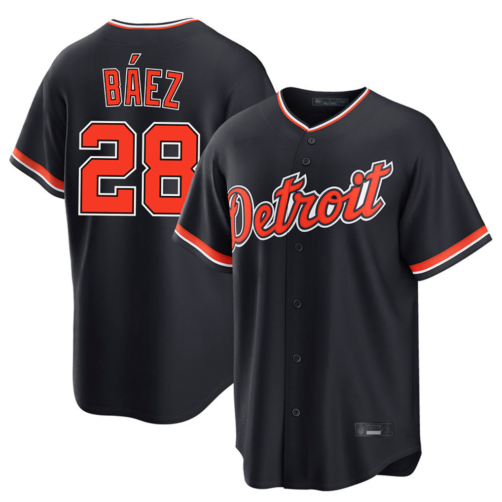 Elroe D.Tigers #28 Javier B¡§¡éez Player Navy Home Game Stitched Jerseys