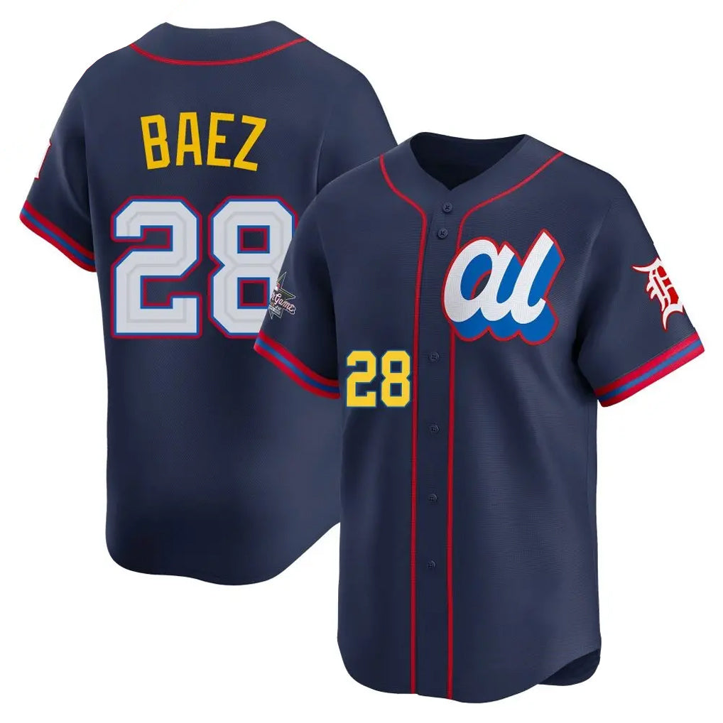 Elroe D.Tigers #28 Javier B¡§¡éez Player Navy Limited American League All-Star Edition Stitched Jerseys