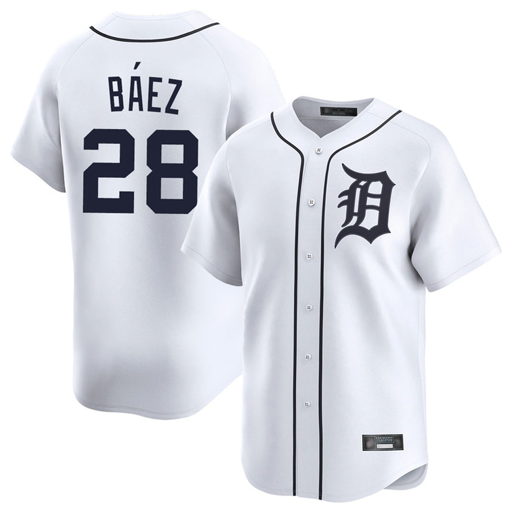 Elroe D.Tigers #28 Javier B¡§¡éez Player White Home Limited Stitched Jerseys