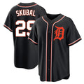 Elroe D.Tigers #29 Tarik Skubal Player Black Fashion Out Home Game Stitched Jerseys