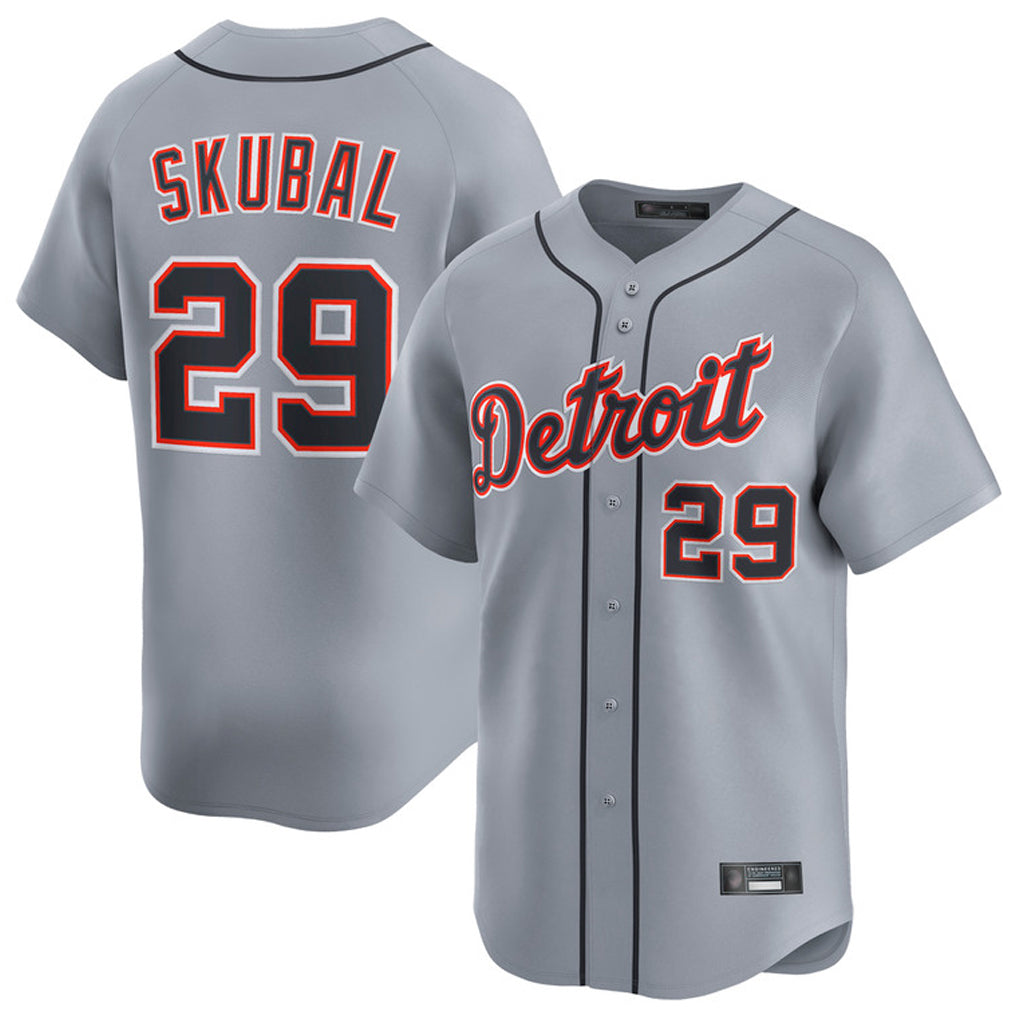 Elroe D.Tigers #29 Tarik Skubal Player Gray Home Limited Stitched Jerseys