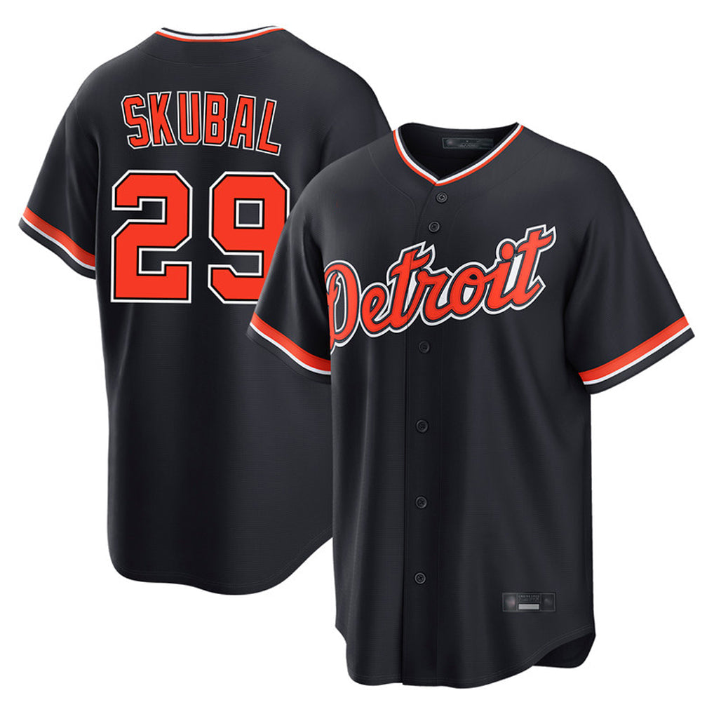 Elroe D.Tigers #29 Tarik Skubal Player Navy Home Game Stitched Jerseys