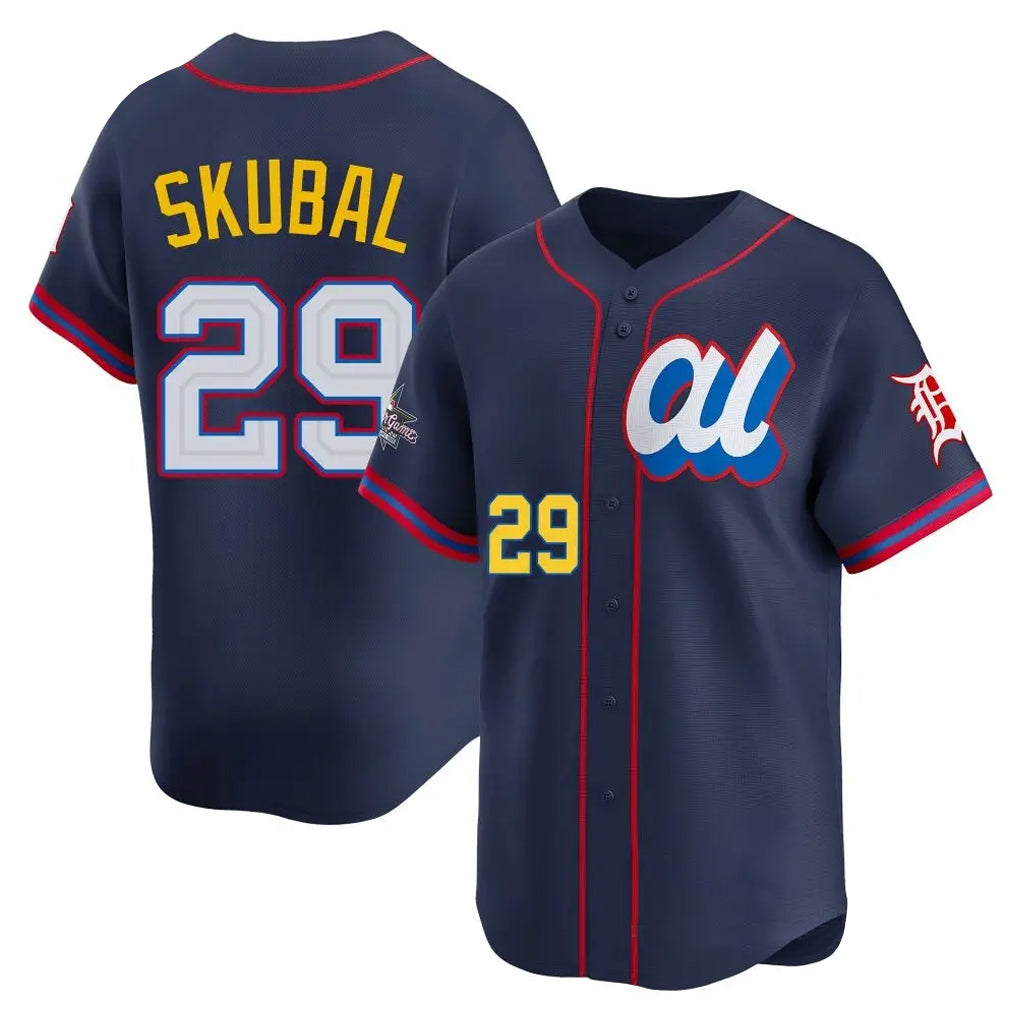 Elroe D.Tigers #29 Tarik Skubal Player Navy Limited American League All-Star Edition Stitched Jerseys