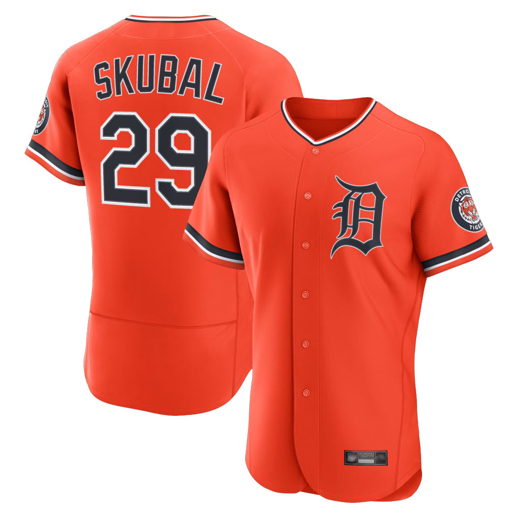 Elroe D.Tigers #29 Tarik Skubal Player Orange Limited Elite Home Stitched Jerseys