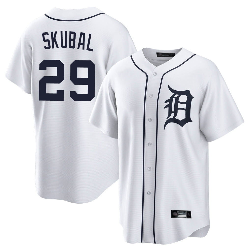 Elroe D.Tigers #29 Tarik Skubal Player White Home Game Stitched Jerseys