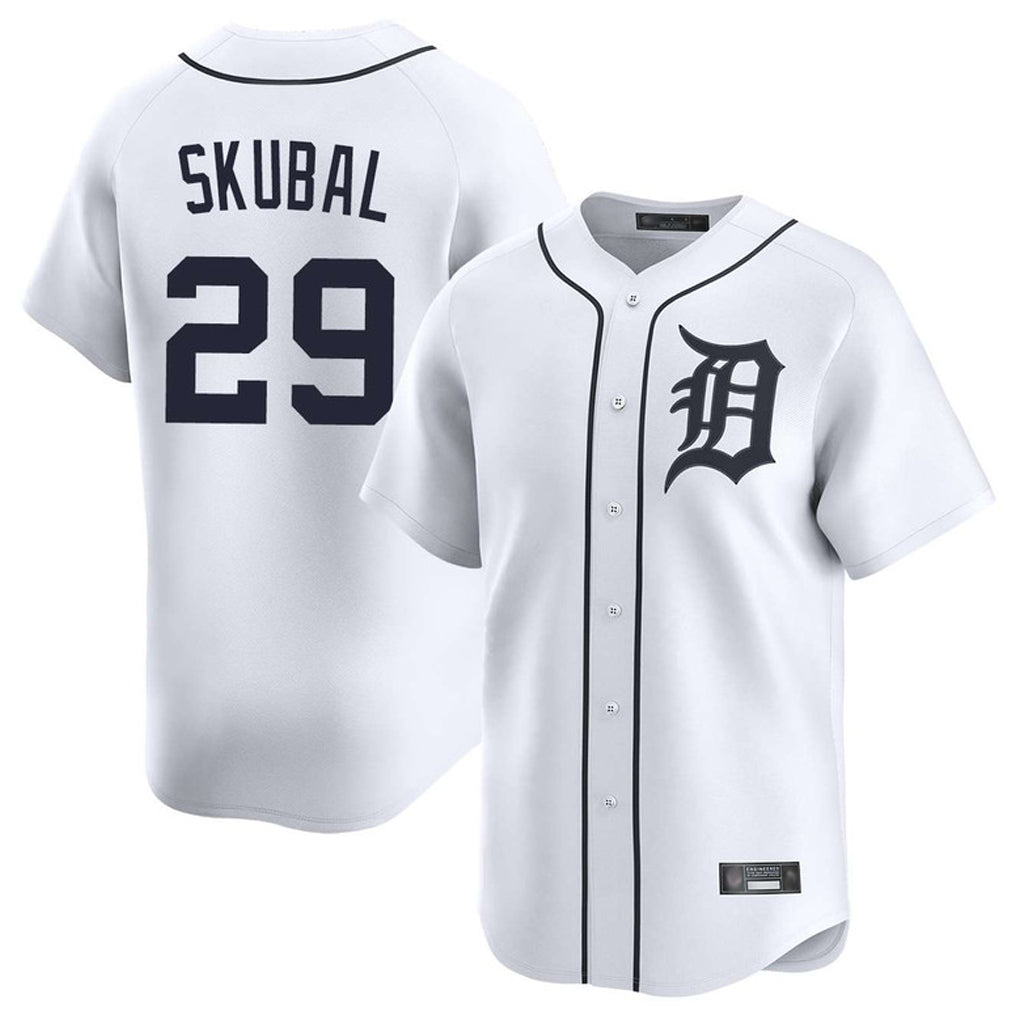 Elroe D.Tigers #29 Tarik Skubal Player White Home Limited Stitched Jerseys