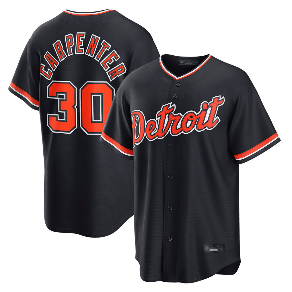 Elroe D.Tigers #30 Kerry Carpenter Player Navy Home Game Stitched Jerseys