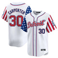 Elroe D.Tigers #30 Kerry Carpenter Player White Independence Day Vapor Premier Limited Stitched Jerseys
