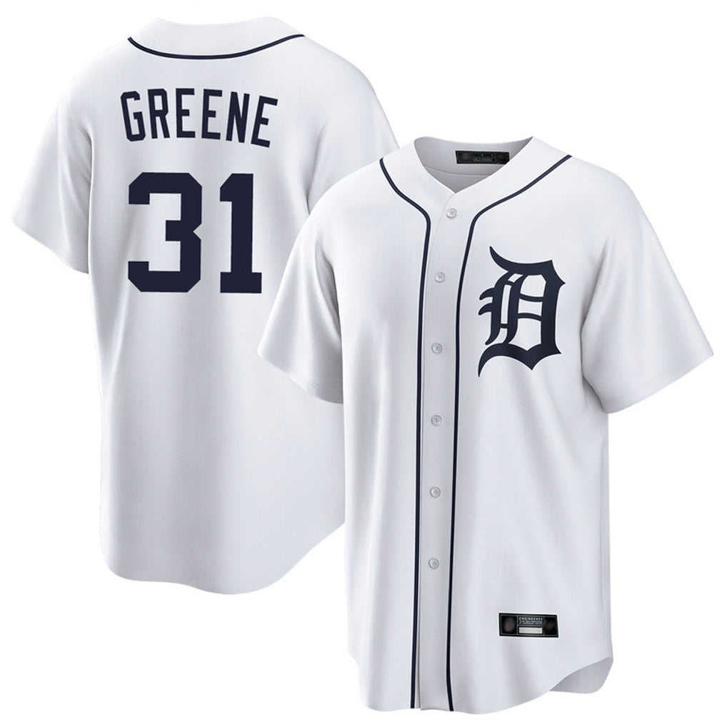 Elroe D.Tigers #31 Riley Greene Player White Home Game Stitched Jerseys