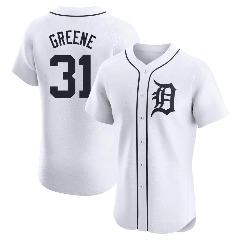 Elroe D.Tigers #31 Riley Greene Player White Limited Elite Home Stitched Jerseys