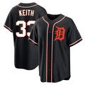 Elroe D.Tigers #33 Colt Keith Player Black Fashion Out Home Game Stitched Jerseys