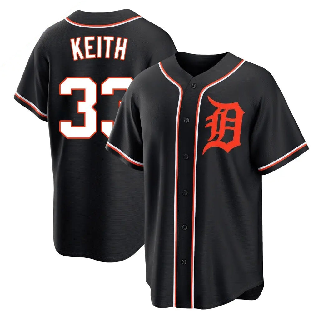 Elroe D.Tigers #33 Colt Keith Player Black Fashion Out Home Game Stitched Jerseys