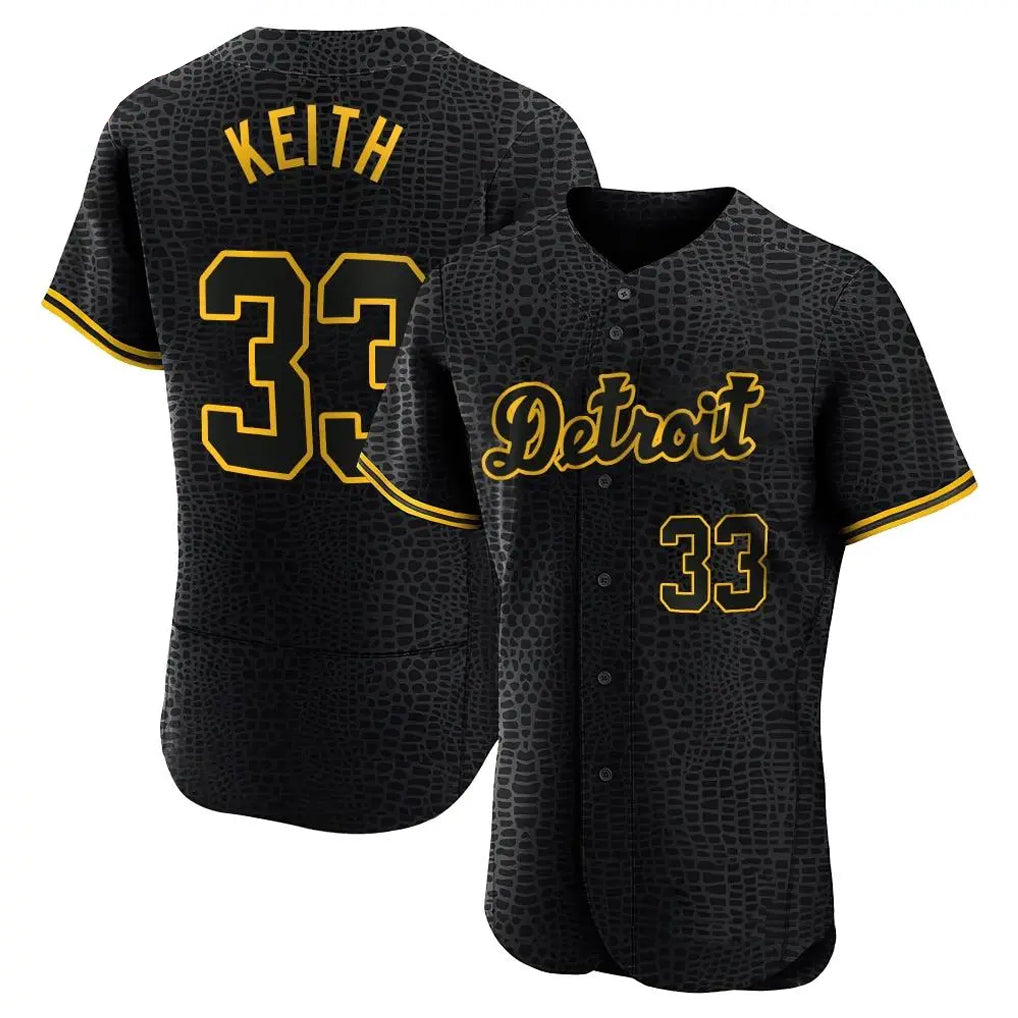 Elroe D.Tigers #33 Colt Keith Player Black Snake Skin City Limited Elite Home Stitched Jerseys