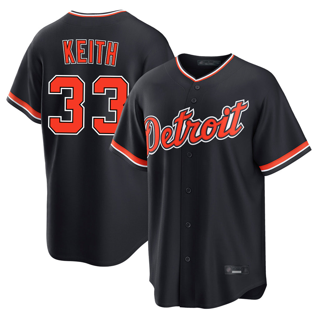 Elroe D.Tigers #33 Colt Keith Player Navy Home Game Stitched Jerseys