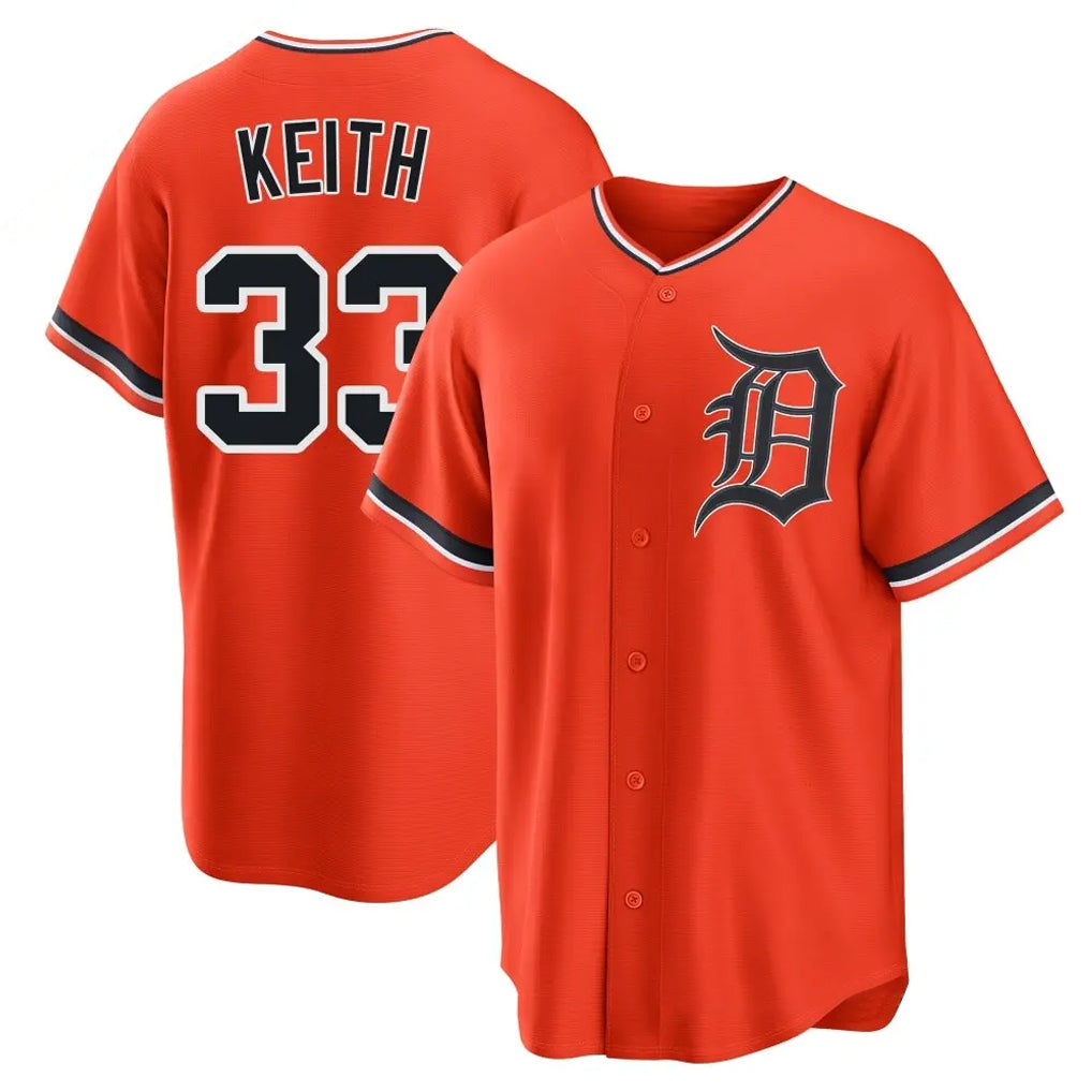 Elroe D.Tigers #33 Colt Keith Player Orange Home Game Stitched Jerseys