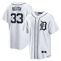Elroe D.Tigers #33 Colt Keith Player White Home Game Stitched Jerseys