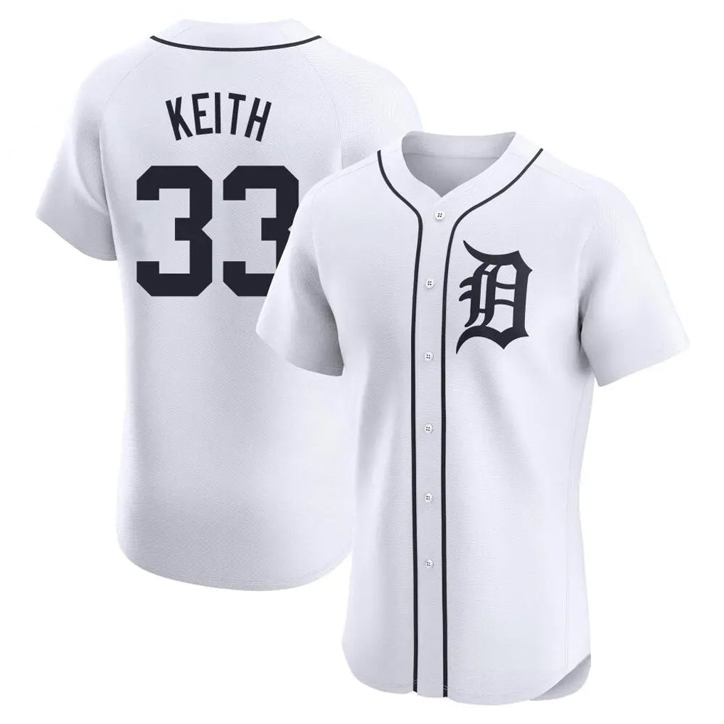 Elroe D.Tigers #33 Colt Keith Player White Limited Elite Home Stitched Jerseys