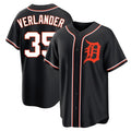 Elroe D.Tigers #35 Justin Verlander Player Black Fashion Out Home Game Stitched Jerseys