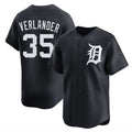 Elroe D.Tigers #35 Justin Verlander Player Navy Home Limited Game Stitched Jerseys