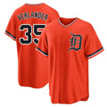 Elroe D.Tigers #35 Justin Verlander Player Orange Home Game Stitched Jerseys