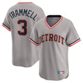 Elroe D.Tigers #3 Alan Trammell Player Gray Cooperstown T-shirt Home Game Stitched Jerseys