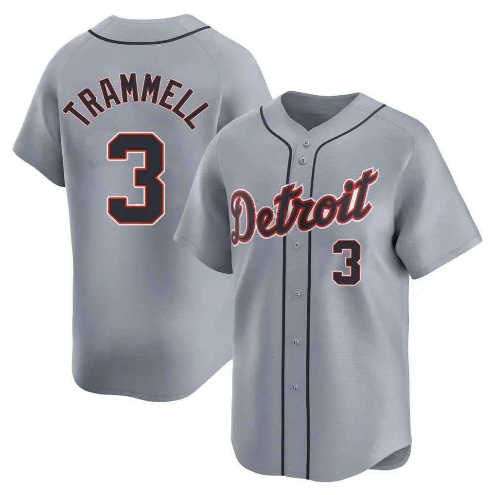 Elroe D.Tigers #3 Alan Trammell Player Gray Home Limited Stitched Jerseys
