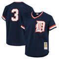 Elroe D.Tigers #3 Alan Trammell Player Mitchell & Ness Navy 1984 Mesh Batting Practice  T-shirt Stitched Jerseys