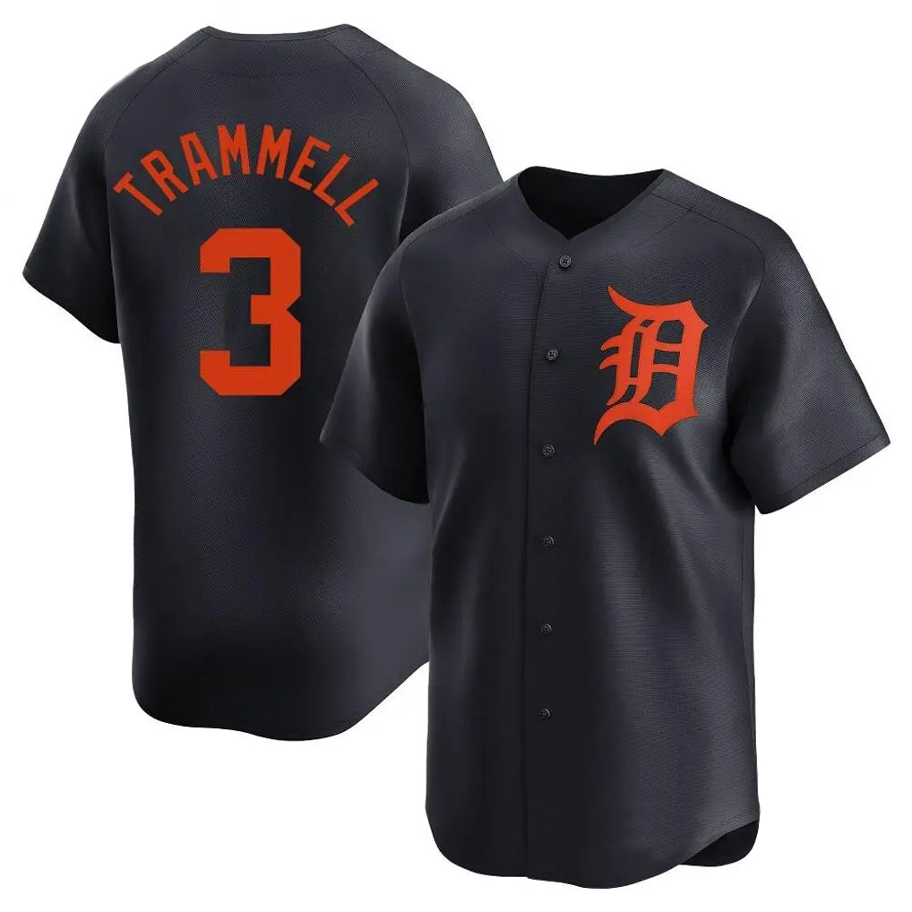 Elroe D.Tigers #3 Alan Trammell Player Navy Home Limited Stitched Jerseys