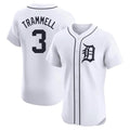 Elroe D.Tigers #3 Alan Trammell Player White Limited Elite Home Stitched Jerseys
