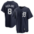 Elroe D.Tigers #8 Matt Vierling Player Navy Game Home Stitched Jerseys