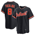 Elroe D.Tigers #8 Matt Vierling Player Navy Home Game Stitched Jerseys