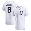 Elroe D.Tigers #8 Matt Vierling Player White Limited Elite Home Stitched Jerseys