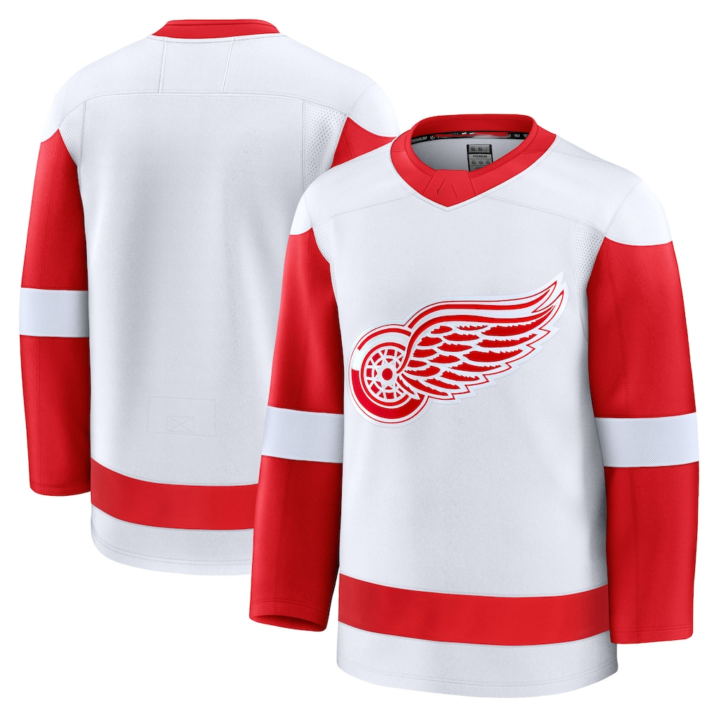 Elroe D.Red wings White Away Premium Jerseys