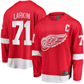 Elroe D.Red wings #71 Dylan Larkin Branded Red Captain Home Breakaway Jerseys