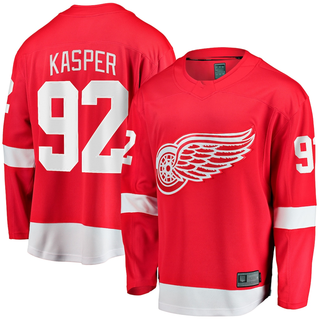 Elroe D.Red wings #92 Marco Kasper Red Home Breakaway Jerseys