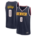 Elroe D.Nuggets #0 Christian Braun Navy Fast Break Replica Jerseys - Icon Edition