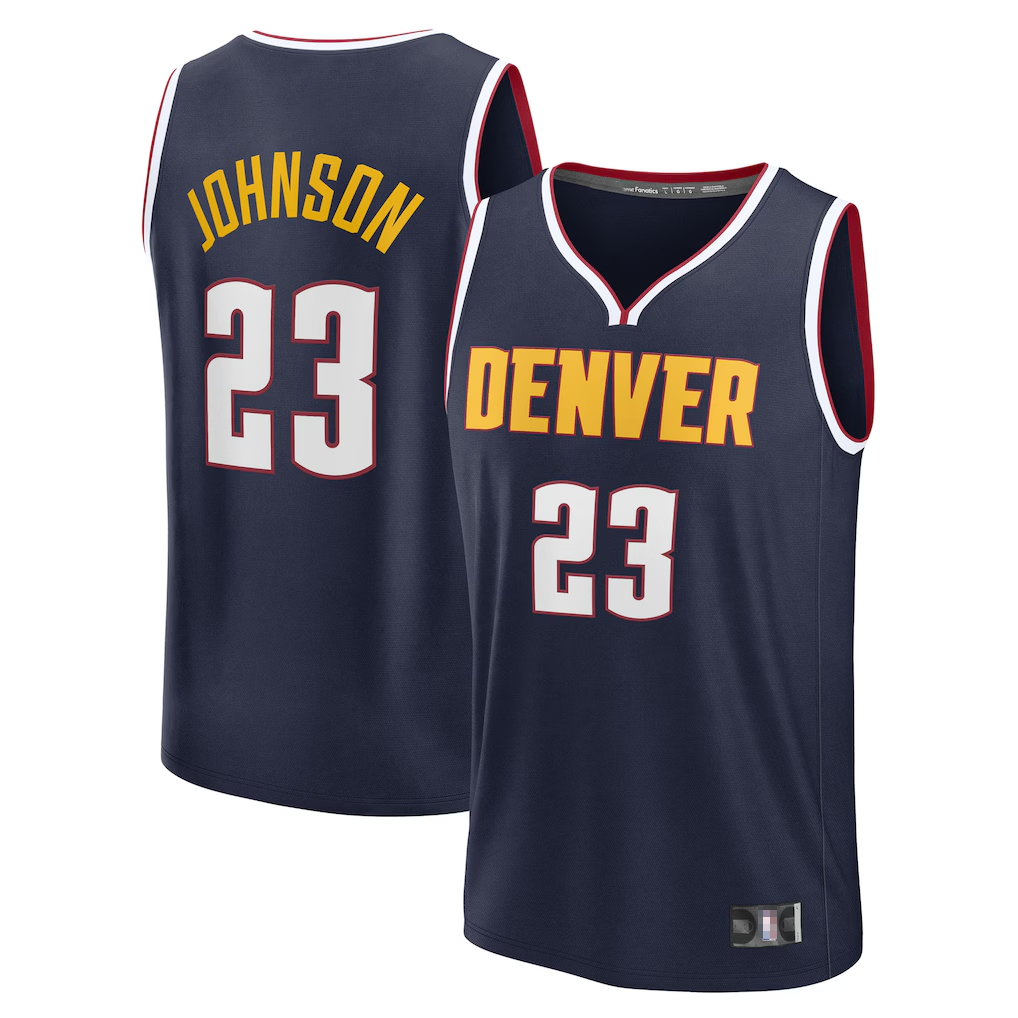 Elroe D.Nuggets #23 Cameron Johnson Navy Fast Break Replica Jerseys - Icon Edition