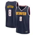 Elroe D.Nuggets #8 Peyton Watson Navy Fast Break Replica Player Jerseys - Icon Edition