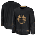 Elroe E.Oilers Black 2024 Military Appreciation Practice Jerseys