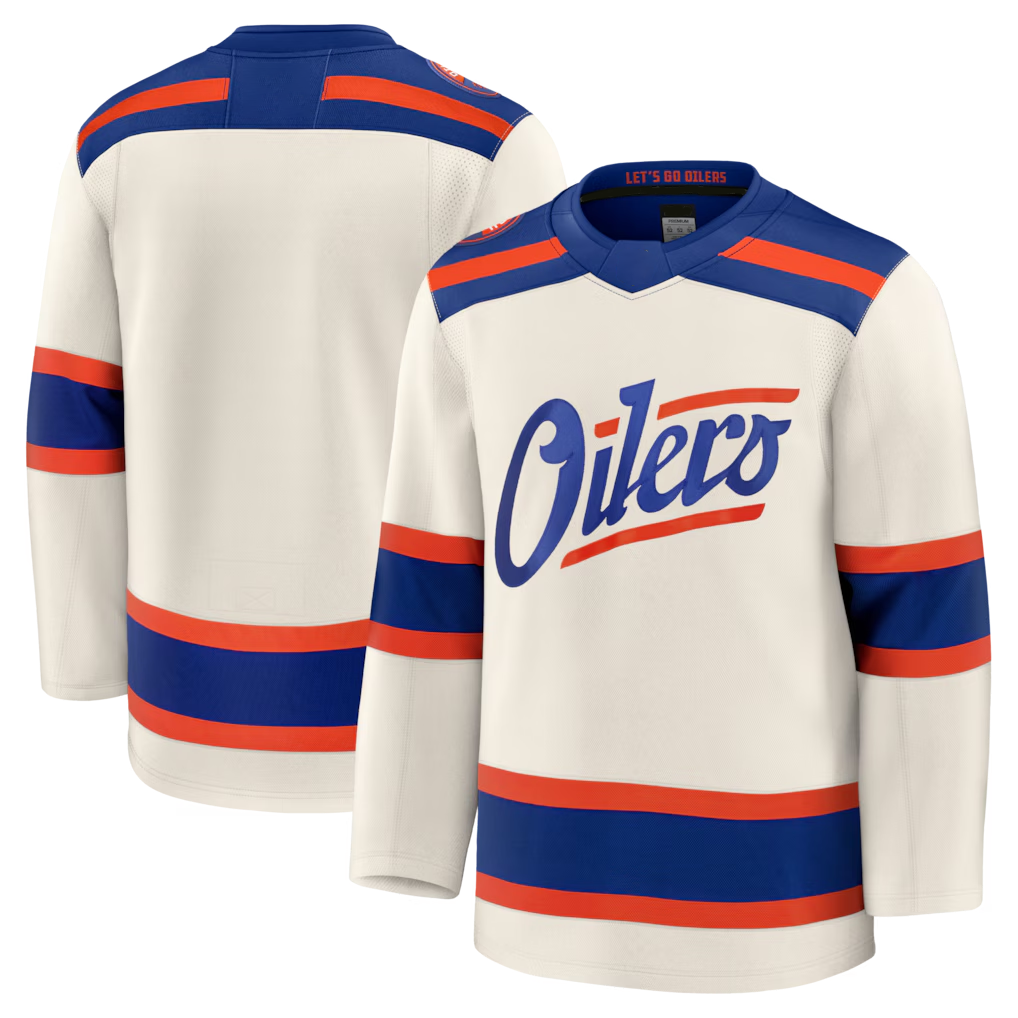 Elroe E.Oilers Light Beige Alternate Premium Jerseys