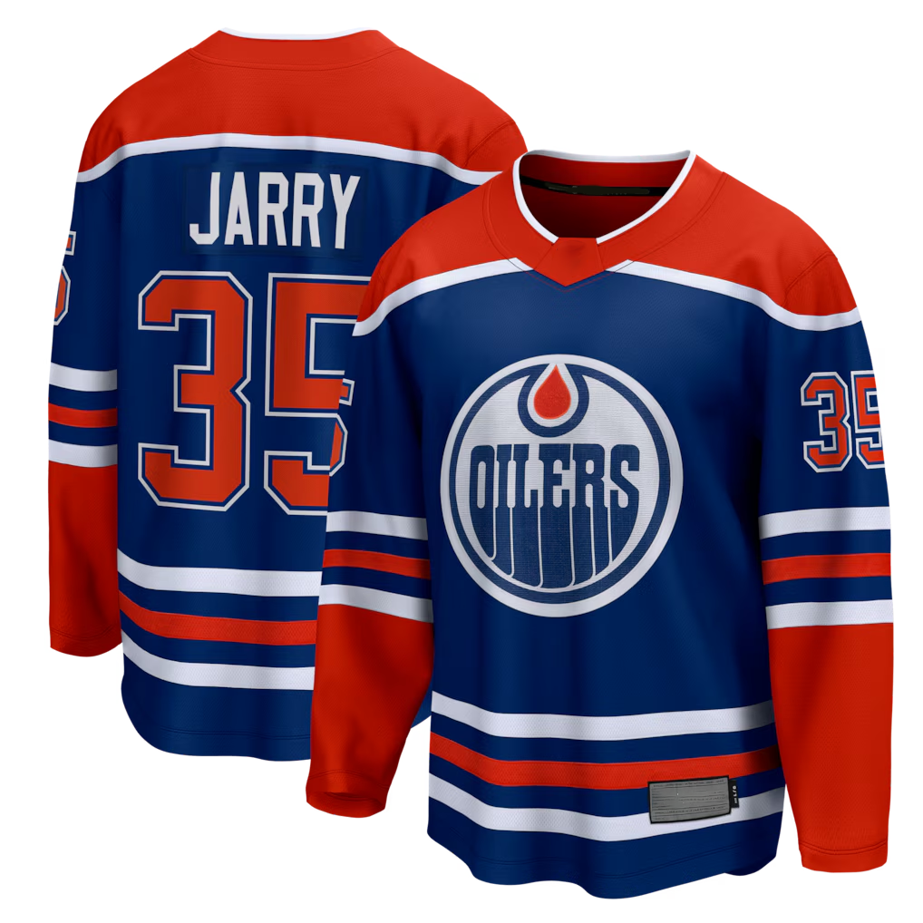 Elroe E.Oilers #35 Tristan Jarry Royal Home Premier Breakaway Player Jerseys