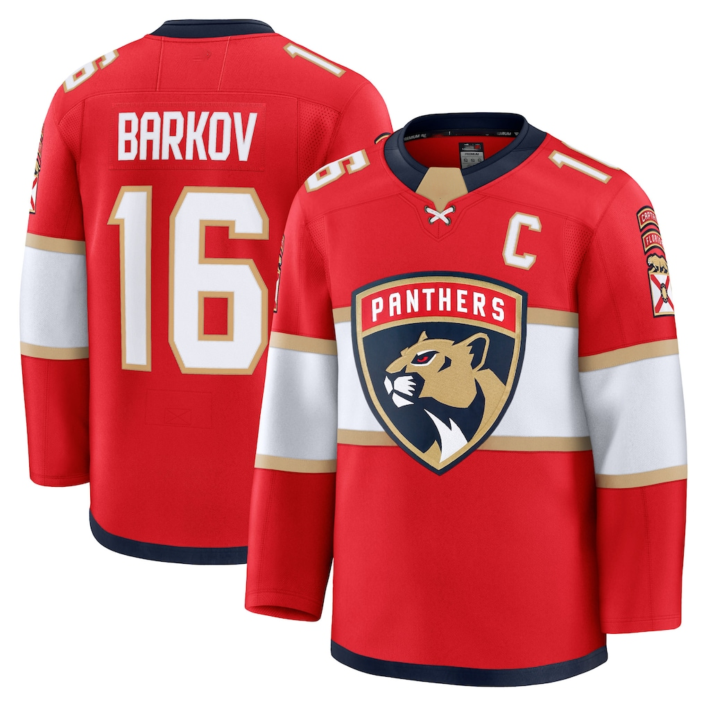 Elroe F.Panthers #16 Aleksander Barkov Red Home Premium Jerseys