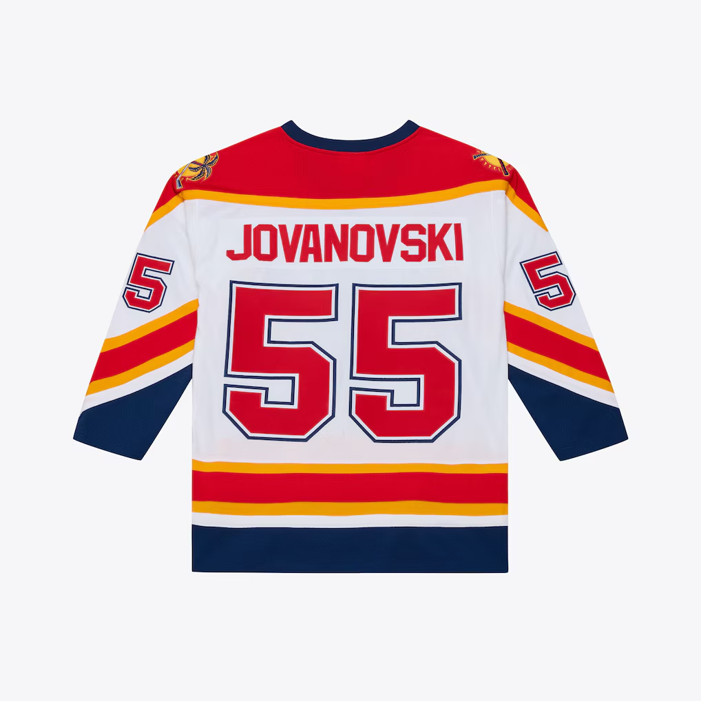 Elroe F.Panthers #55 Ed Jovanovski Mitchell & Ness White 1996 Power Play Jerseys