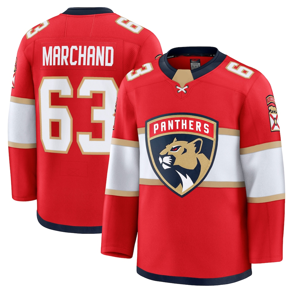 Elroe F.Panthers #63 Brad Marchand Red Home Premium Jerseys