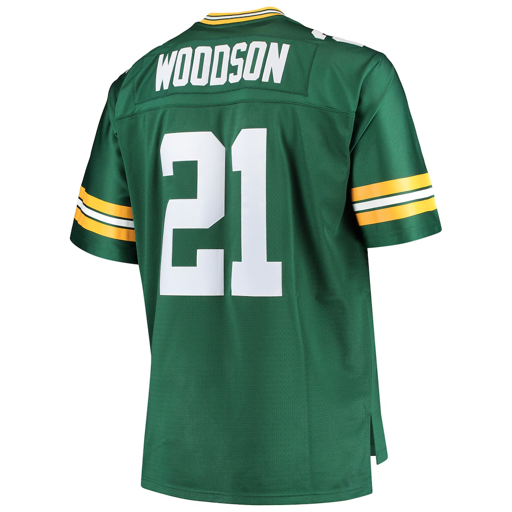 Elroe GB.Packers #21 Charles Woodson Mitchell & Ness Green Big & Tall 2010 Retired Player Replica Stitched Puhic Jersey