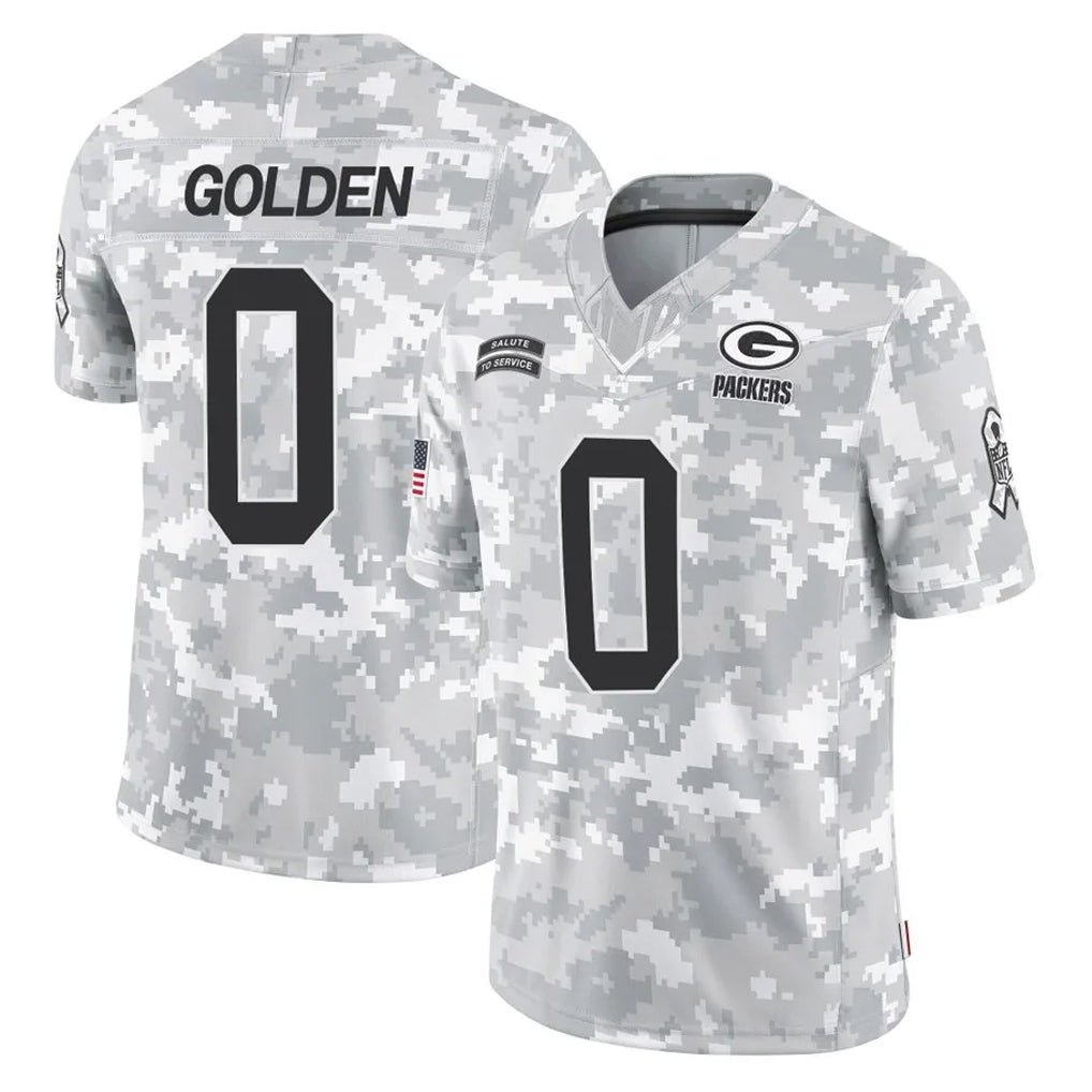 Elroe GB.Packers #0 Matthew Golden Player Arctic Camo Salute To Service Limited Stitched Jerseys